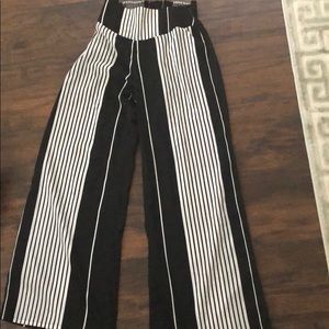 Striped flare leg pants